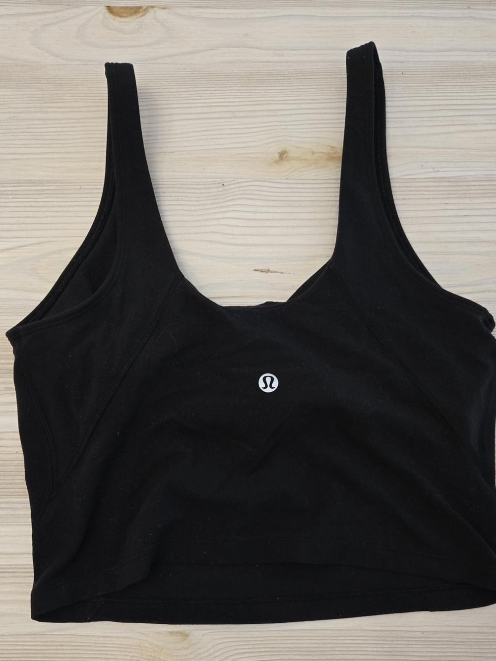 lululemon athletica Black Racerback Cropped Sports Tank